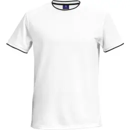 175g Polyester Eyelet Ringer T-Shirt White